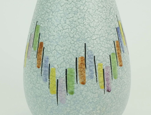 Steuler Mid Century Modern Ceramic Vase 1950S Drip Glaze Colorful Pattern
