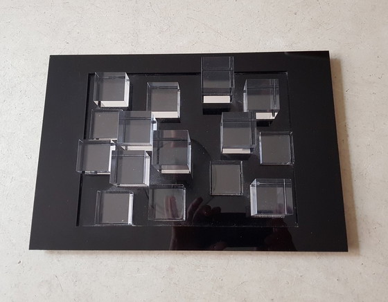 Image 1 of Glass Wall Photo Holder, 1980S