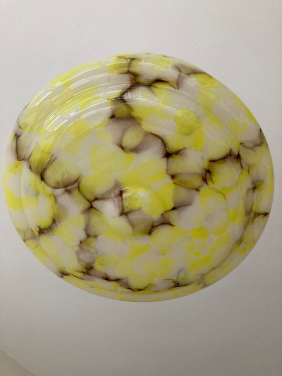 Image 1 of Vintage Art Deco Marbled Glass Pendant Lamp