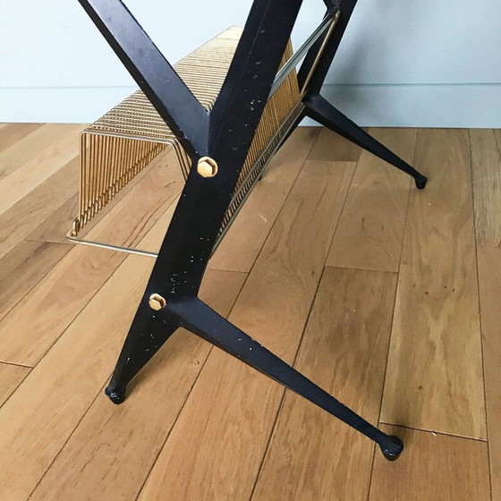 Image 1 of Tavolino da caffè vintage in vetro e ottone di Angelo Ostuni, Italia 1950