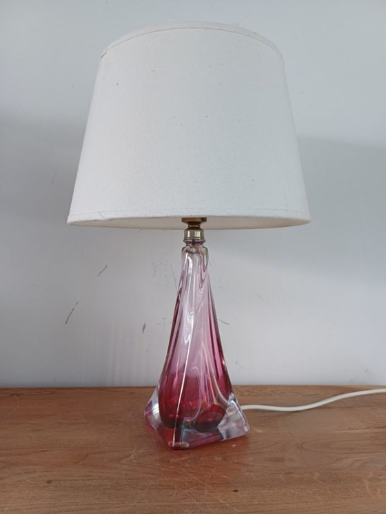 Image 1 of Vintage crystal glass lamp, Val St. Lambert table lamp