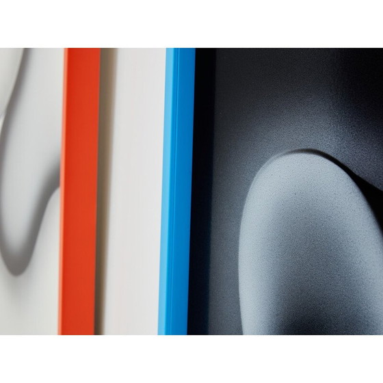 Image 1 of Pair of vintage paintings in plexiglass and wood for Les Simonnet, 1996