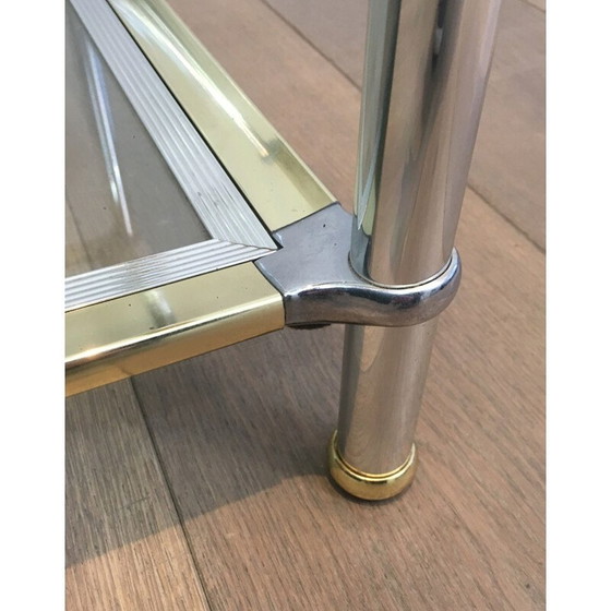 Image 1 of Coppia di estremità per divano vintage cromate e argentate, 1970