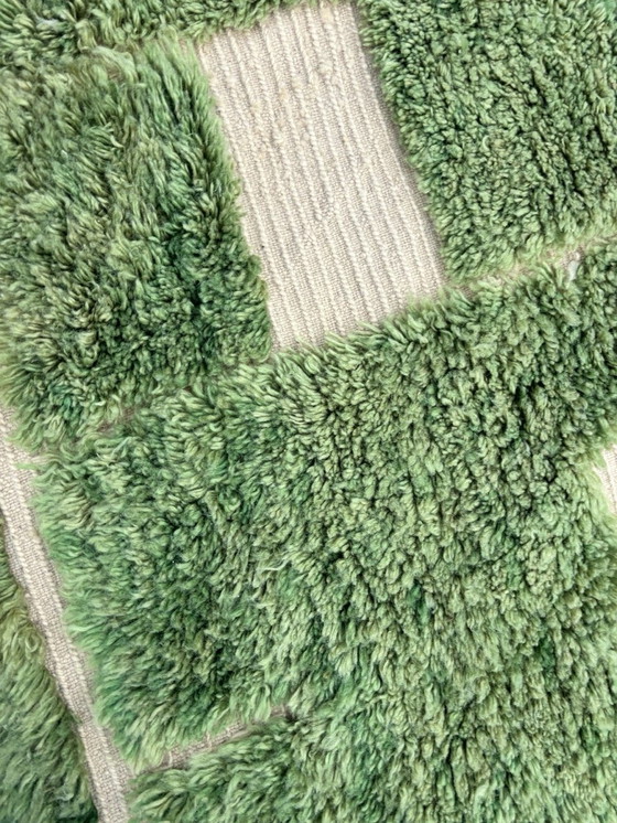 Image 1 of Modern Green Moroccan Beni Wool Rug - 240X300 Cm