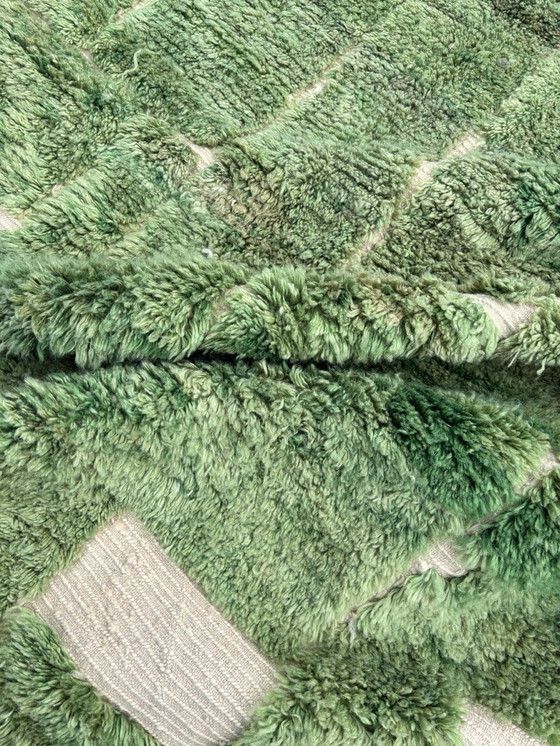 Image 1 of Modern Green Moroccan Beni Wool Rug - 240X300 Cm