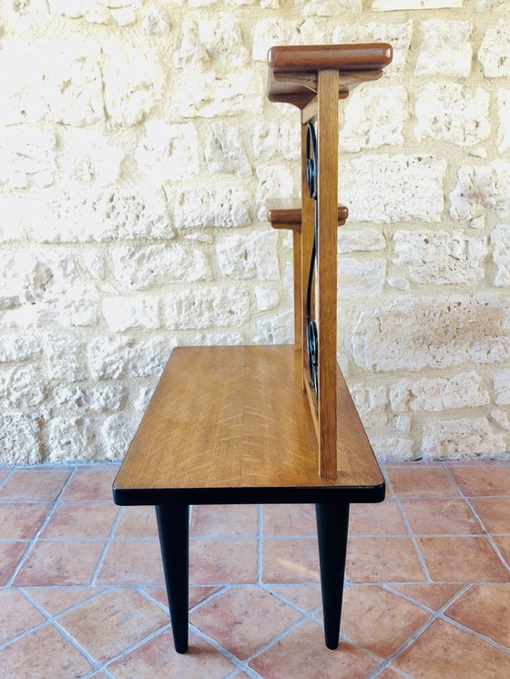 Image 1 of Mid-Century Oak And Formica Plant Stand, 1960S