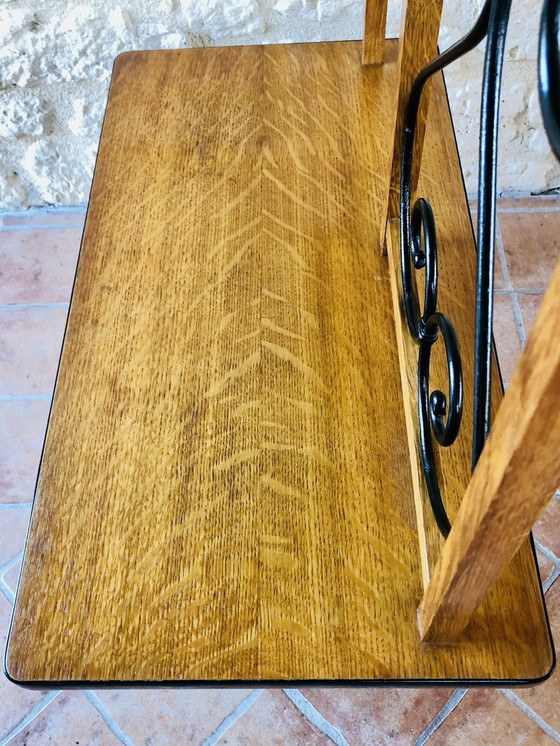 Image 1 of Mid-Century Oak And Formica Plant Stand, 1960S