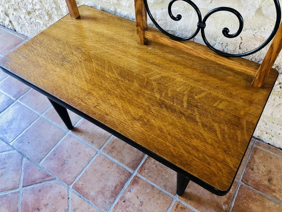 Image 1 of Mid-Century Oak And Formica Plant Stand, 1960S