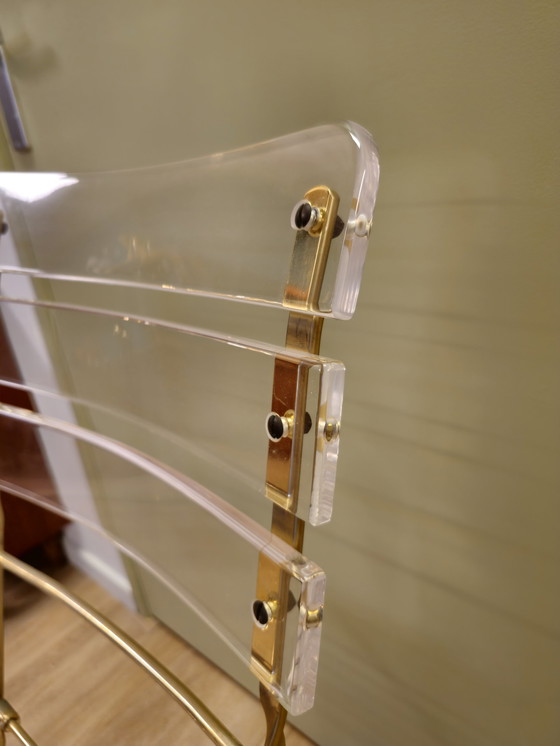 Image 1 of Chaise Vintage en Plexiglas Fauteuil Acrylique Or Verre