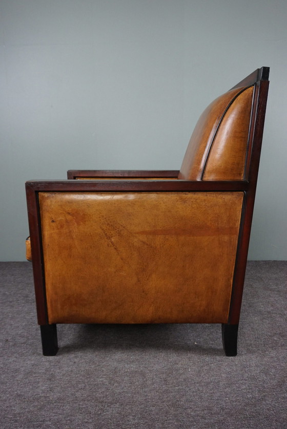 Image 1 of Poltrona Art Déco in pelle di pecora