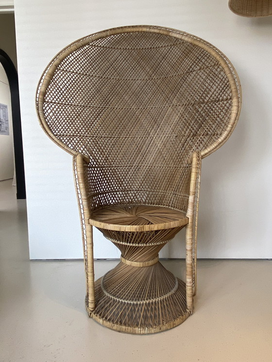 Image 1 of Sedia vintage in rattan a forma di pavone 'Emmanuelle'