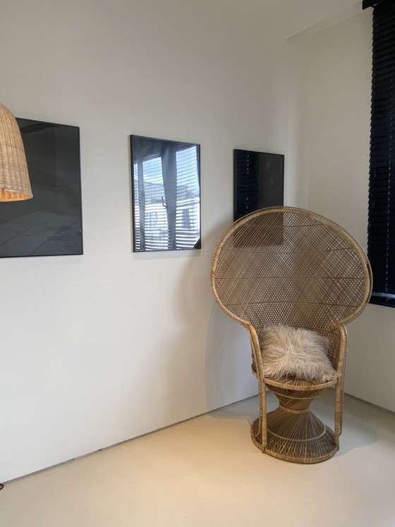 Image 1 of Sedia vintage in rattan a forma di pavone 'Emmanuelle'