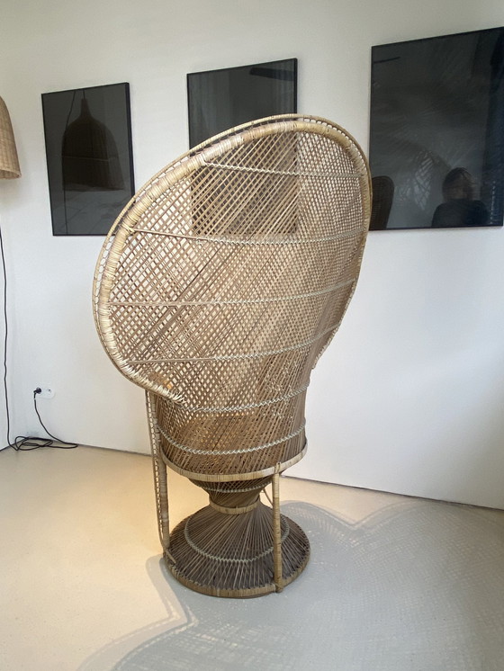 Image 1 of Sedia vintage in rattan a forma di pavone 'Emmanuelle'