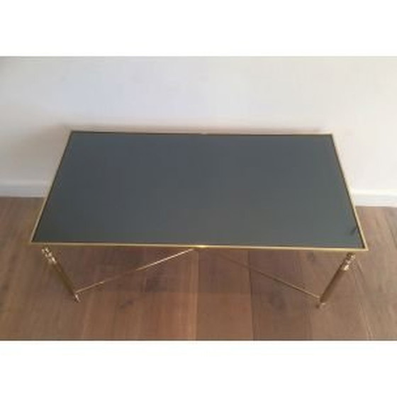 Image 1 of Vintage French brass and glass coffee table, 1960