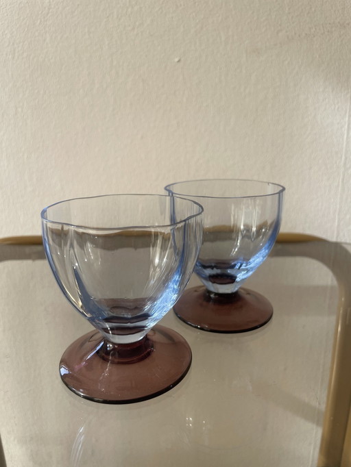 5 Italian Blue Purple Glasses