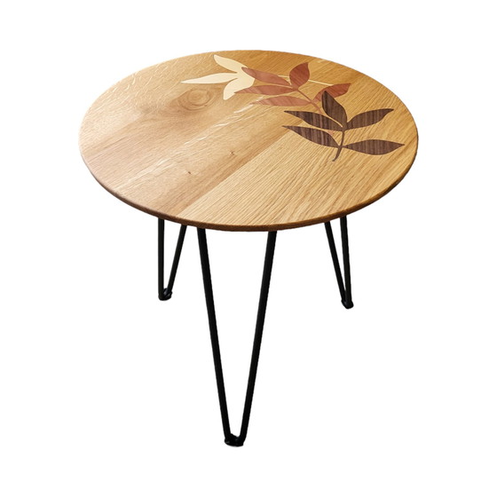 Image 1 of Table d'appoint Bjorn Woodwork avec incrustation en bois