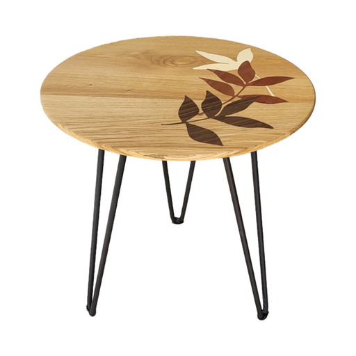 Table d'appoint Bjorn Woodwork avec incrustation en bois