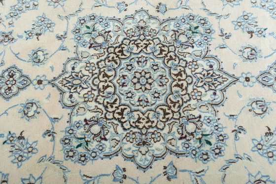 Image 1 of Hand-knotted Nain 9 La With Silk Oriental Rug - 203 X 126 Cm