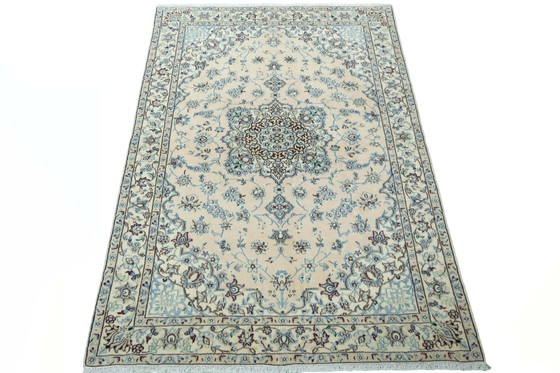 Image 1 of Hand-knotted Nain 9 La With Silk Oriental Rug - 203 X 126 Cm