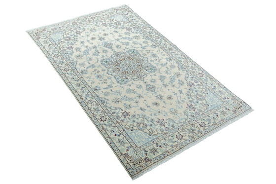 Image 1 of Hand-knotted Nain 9 La With Silk Oriental Rug - 203 X 126 Cm