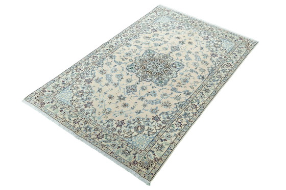 Image 1 of Hand-knotted Nain 9 La With Silk Oriental Rug - 203 X 126 Cm