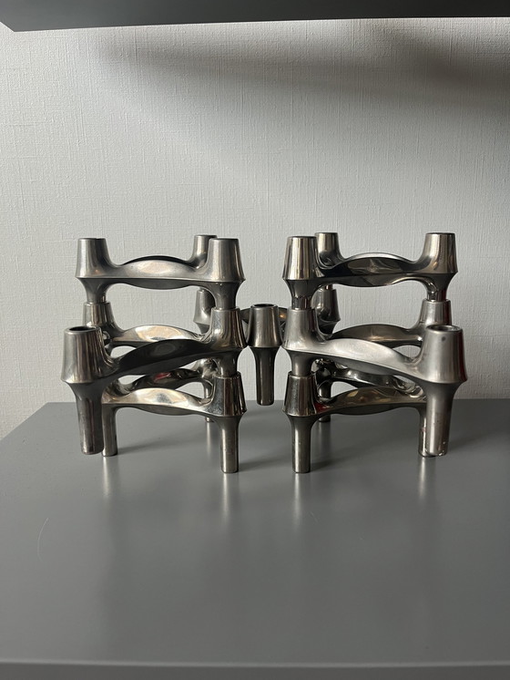 Image 1 of 7X Vintage Stoff Nail Candlesticks