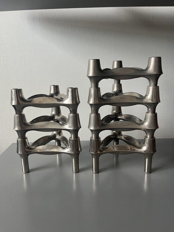 Image 1 of 7X Vintage Stoff Nail Candlesticks