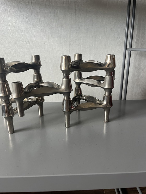 Image 1 of 7X Vintage Stoff Nail Candlesticks