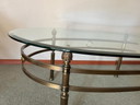 Oval Glass Vintage Coffee Table With Brass Frame