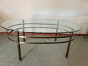 Oval Glass Vintage Coffee Table With Brass Frame