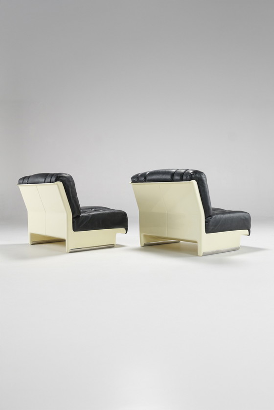 Image 1 of Pair Of Space Age Leather Chairs, Italy, 1970S