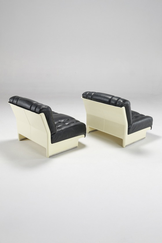 Image 1 of Pair Of Space Age Leather Chairs, Italy, 1970S