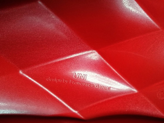 Image 1 of Francesco Geraci 'Uni' Red Designer Bar Stool, Metalmobile Italy 2002