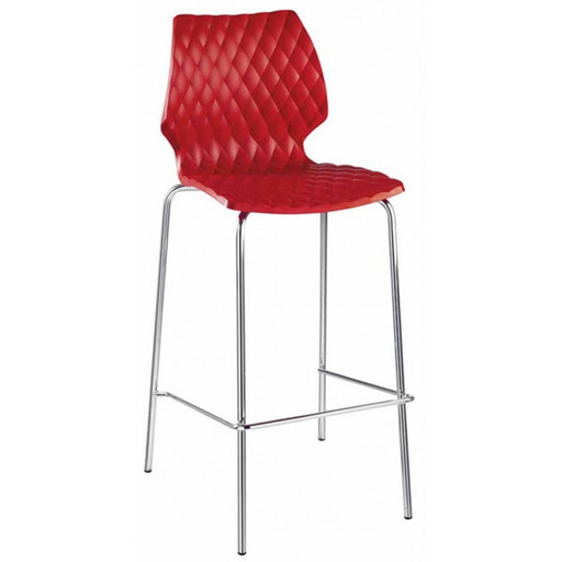 Francesco Geraci 'Uni' Red Designer Bar Stool, Metalmobile Italy 2002