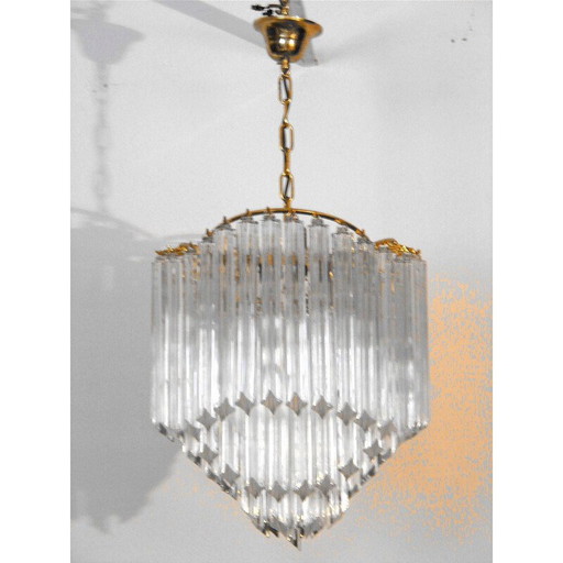 Vintage ceiling lamp crystal Paolo Venini Italy 1970
