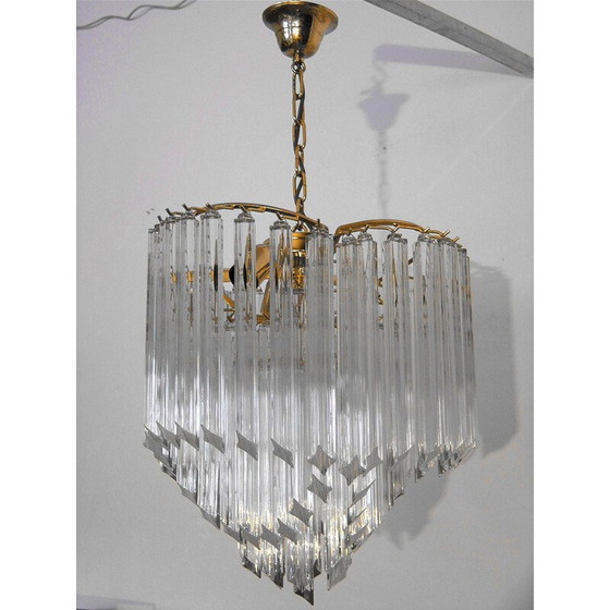 Image 1 of Vintage ceiling lamp crystal Paolo Venini Italy 1970