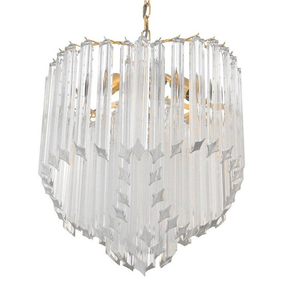 Image 1 of Vintage ceiling lamp crystal Paolo Venini Italy 1970