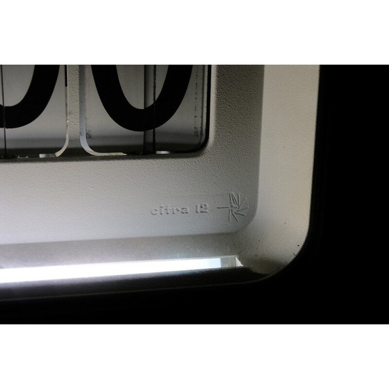Image 1 of Vintage Cifra clock in aluminum and glass by Gino Valle for Solari Udine, 1960