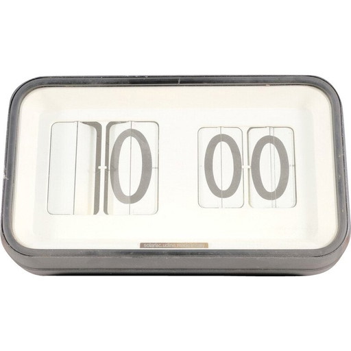 Vintage Cifra clock in aluminum and glass by Gino Valle for Solari Udine, 1960