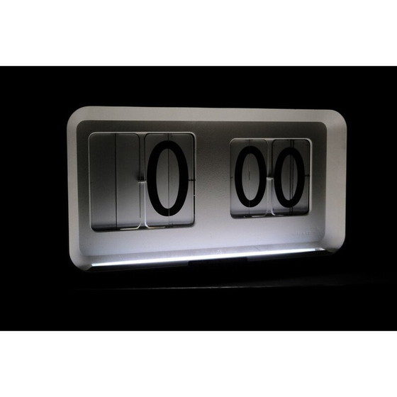 Image 1 of Vintage Cifra clock in aluminum and glass by Gino Valle for Solari Udine, 1960
