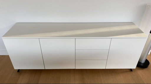 Stylish White Sideboard With Black Metal Legs