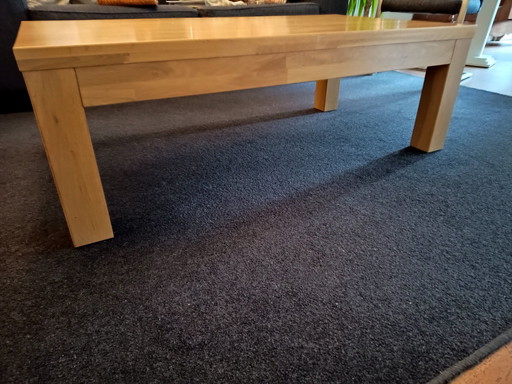 Solid Blank Beech Coffee Table In Hard Lacquer 120 X 65 X 40 Cm.