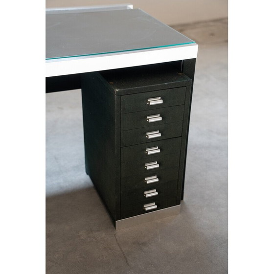 Image 1 of Vintage glass and aluminum desk by Guido Faleschini for Mariani, 1970