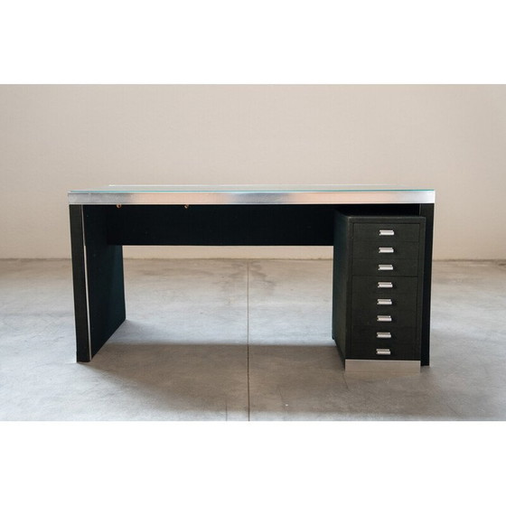 Image 1 of Vintage glass and aluminum desk by Guido Faleschini for Mariani, 1970