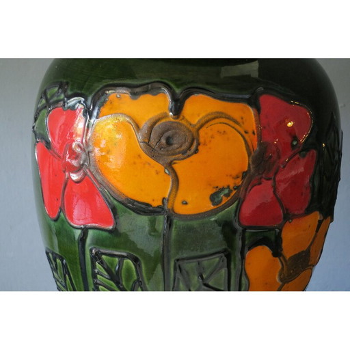 Jarrón de suelo de cerámica vintage, 1960