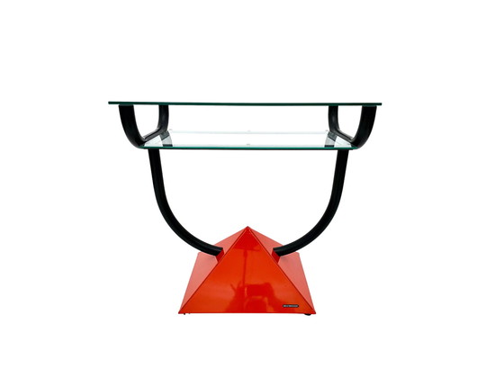 Image 1 of Console table with glass by Belloggeti, Italy, 1980s