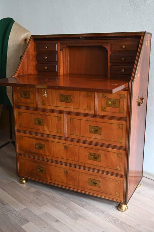 Solid wood - Military Campaign Secretary - Chinese Export Furniture - Desk Of Drawers