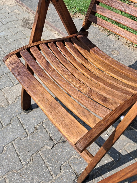 Image 1 of 4 Hattersley Collection teak booth chairs, folding