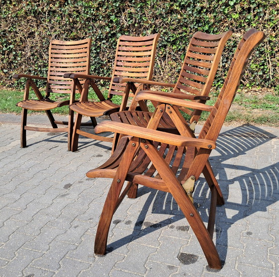 Image 1 of 4 Hattersley Collection teak booth chairs, folding