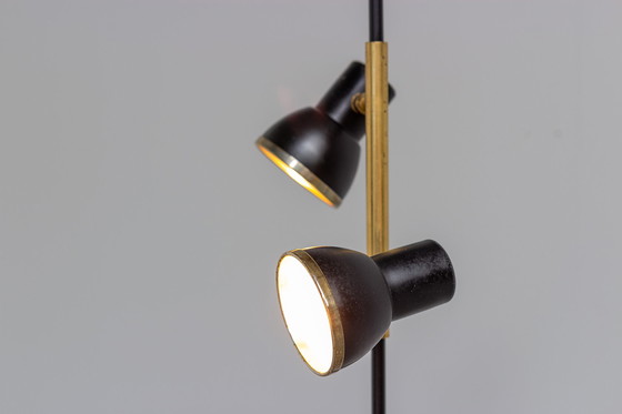 Image 1 of Italian Reading Light With Two Rotatable Black Shades 1960s